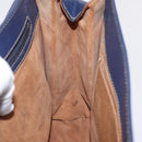 LOEWE Tote Bag Leather Gold Blue Auth bs37329-26