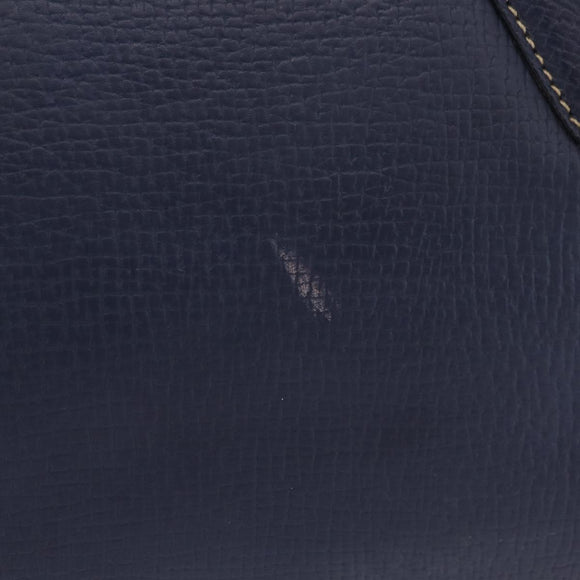 LOEWE Tote Bag Leather Gold Blue Auth bs37329