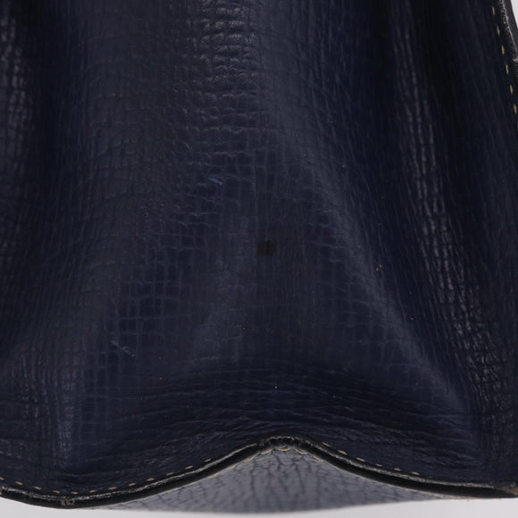 LOEWE Tote Bag Leather Gold Blue Auth bs37329