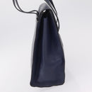 LOEWE Tote Bag Leather Gold Blue Auth bs37329-7