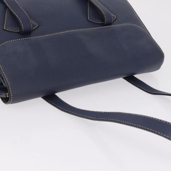 LOEWE Tote Bag Leather Gold Blue Auth bs37329