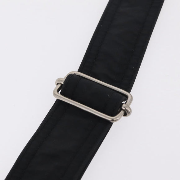 HERMES Acapulco Bandouliere Shoulder Bag Nylon Black Silver Auth bs37330