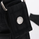 HERMES Acapulco Bandouliere Shoulder Bag Nylon Black Silver Auth bs37330-18