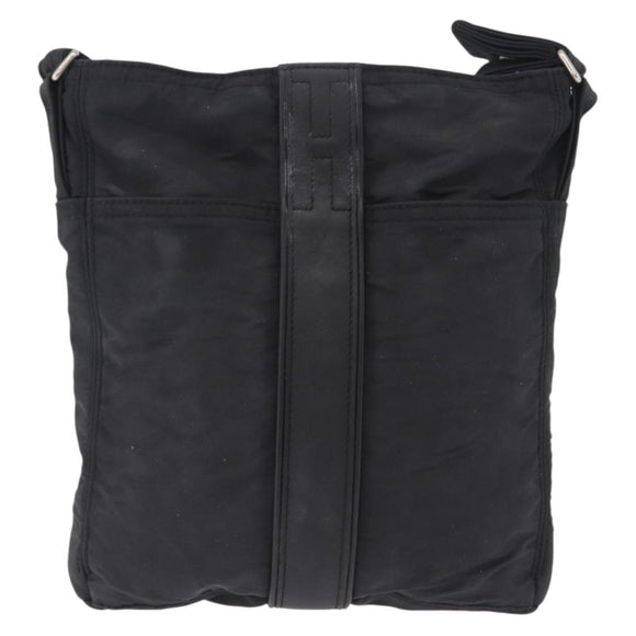 HERMES Acapulco Bandouliere Shoulder Bag Nylon Black Silver Auth bs37330