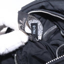 HERMES Acapulco Bandouliere Shoulder Bag Nylon Black Silver Auth bs37330-26