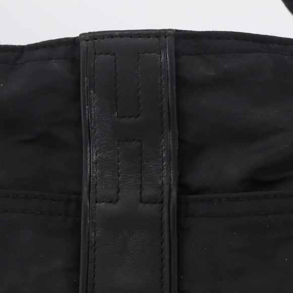 HERMES Acapulco Bandouliere Shoulder Bag Nylon Black Silver Auth bs37330