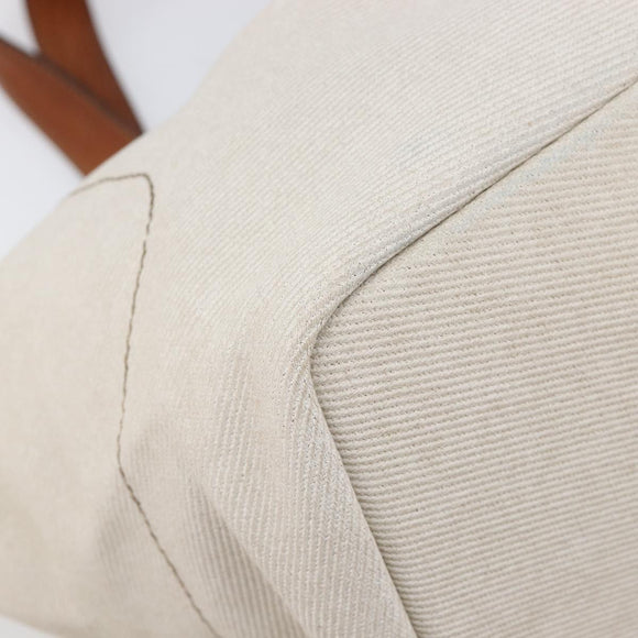 BURBERRY Blue Label Tote Bag Canvas White Auth bs37331