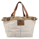 BURBERRY Blue Label Tote Bag Canvas White Auth bs37331-2