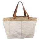 BURBERRY Blue Label Tote Bag Canvas White Auth bs37331-3