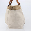 BURBERRY Blue Label Tote Bag Canvas White Auth bs37331-4