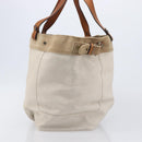 BURBERRY Blue Label Tote Bag Canvas White Auth bs37331-5