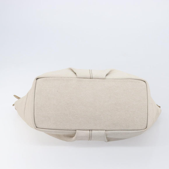 BURBERRY Blue Label Tote Bag Canvas White Auth bs37331