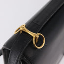 HERMES Dolly Shoulder Bag Leather Black Gold Auth bs37332-10