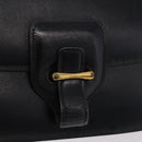 HERMES Dolly Shoulder Bag Leather Black Gold Auth bs37332-16
