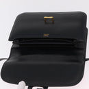 HERMES Dolly Shoulder Bag Leather Black Gold Auth bs37332-17