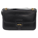 HERMES Dolly Shoulder Bag Leather Black Gold Auth bs37332-2