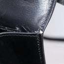 HERMES Dolly Shoulder Bag Leather Black Gold Auth bs37332-29