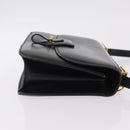 HERMES Dolly Shoulder Bag Leather Black Gold Auth bs37332-4