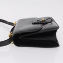 HERMES Dolly Shoulder Bag Leather Black Gold Auth bs37332-5