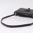 HERMES Dolly Shoulder Bag Leather Black Gold Auth bs37332-7