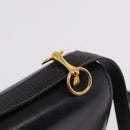 HERMES Dolly Shoulder Bag Leather Black Gold Auth bs37332-9