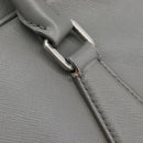 PRADA Business Bag Saffiano leather Gray Silver Auth bs37335A-10