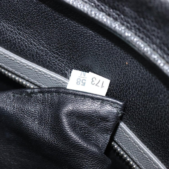 PRADA Business Bag Saffiano leather Gray Silver Auth bs37335A