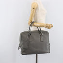 PRADA Business Bag Saffiano leather Gray Silver Auth bs37335A-26