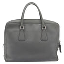 PRADA Business Bag Saffiano leather Gray Silver Auth bs37335A-2