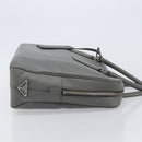 PRADA Business Bag Saffiano leather Gray Silver Auth bs37335A-3