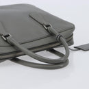 PRADA Business Bag Saffiano leather Gray Silver Auth bs37335A-7
