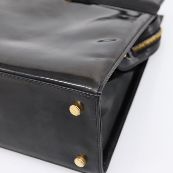 Salvatore Ferragamo Vala Tote Bag Patent leather Black Gold Auth bs37336