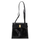 Salvatore Ferragamo Vala Tote Bag Patent leather Black Gold Auth bs37336-2