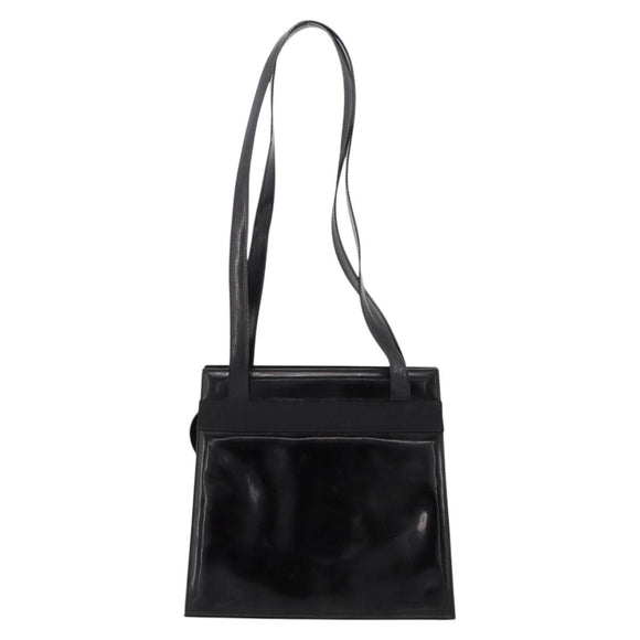 Salvatore Ferragamo Vala Tote Bag Patent leather Black Gold Auth bs37336