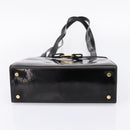 Salvatore Ferragamo Vala Tote Bag Patent leather Black Gold Auth bs37336-9