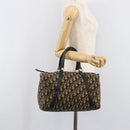 Christian Dior Trotter Canvas Boston Bag Navy Silver Auth bs37337-24