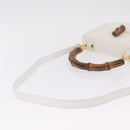 GUCCI Bamboo Hand Bag Leather 2way White Gold 000 2029 0633 Auth bs37338A-12