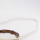 GUCCI Bamboo Hand Bag Leather 2way White Gold 000 2029 0633 Auth bs37338A-13