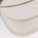 GUCCI Bamboo Hand Bag Leather 2way White Gold 000 2029 0633 Auth bs37338A-15