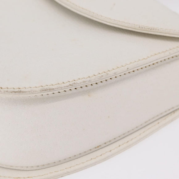GUCCI Bamboo Hand Bag Leather 2way White Gold 000 2029 0633 Auth bs37338A