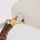 GUCCI Bamboo Hand Bag Leather 2way White Gold 000 2029 0633 Auth bs37338A-9