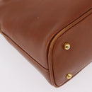 GUCCI Bamboo Hand Bag Leather Brown Gold 000 2058 0290 0 Auth bs37341-10