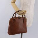 GUCCI Bamboo Hand Bag Leather Brown Gold 000 2058 0290 0 Auth bs37341-24