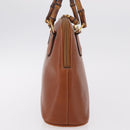 GUCCI Bamboo Hand Bag Leather Brown Gold 000 2058 0290 0 Auth bs37341-6