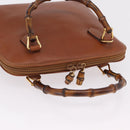 GUCCI Bamboo Hand Bag Leather Brown Gold 000 2058 0290 0 Auth bs37341-8