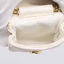 CHANEL Matelasse Charm Lamb Skin White Beige CC Auth bs37343-18