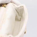 CHANEL Matelasse Charm Lamb Skin White Beige CC Auth bs37343-19