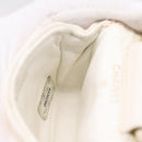 CHANEL Matelasse Charm Lamb Skin White Beige CC Auth bs37343-20