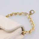 CHANEL Matelasse Charm Lamb Skin White Beige CC Auth bs37343-9