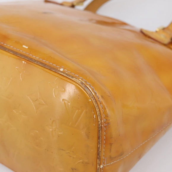 LOUIS VUITTON Monogram Vernis Houston Hand Bag Beige M91004 LV Auth bs37344